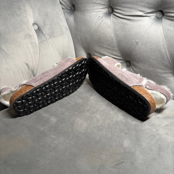 NWT Birkenstock Shearling Suede Velcro Sandals in Mauve –  NWT Size - Picture 6 of 6